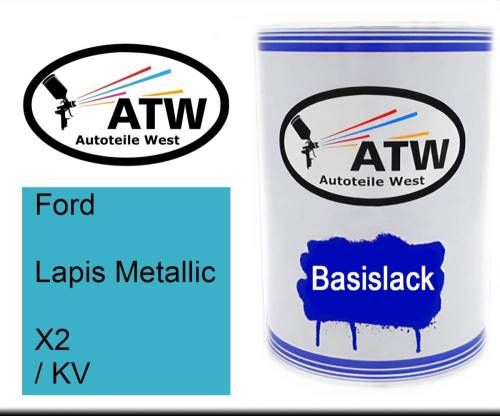 Ford, Lapis Metallic, X2 / KV: 500ml Lackdose, von ATW Autoteile West.